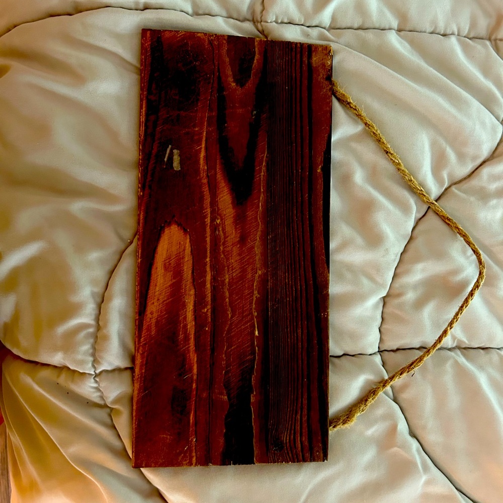 Wooden sign. Decorative.